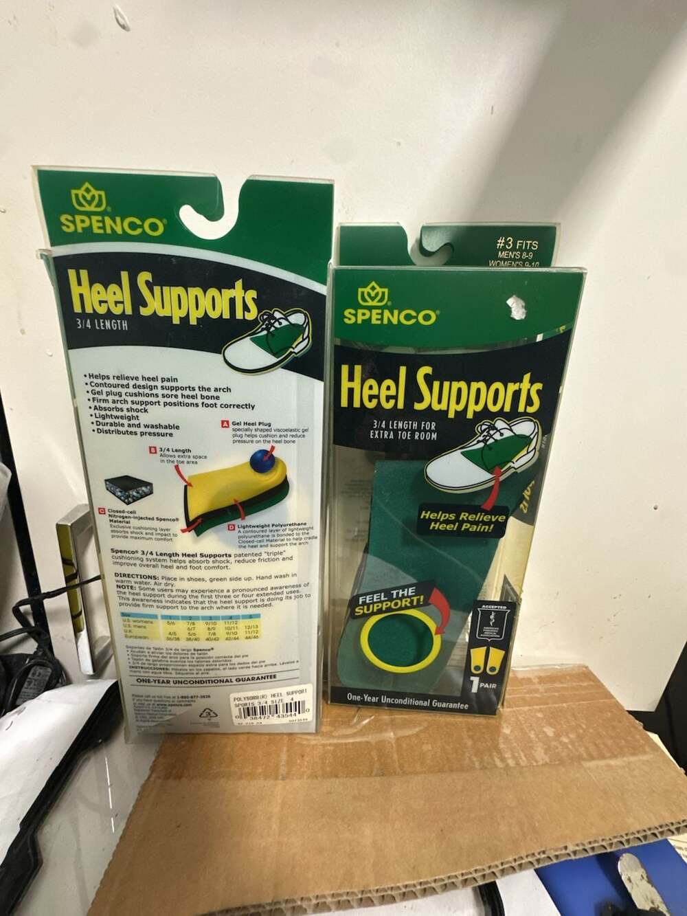 Spenco 3/4 Length Heel Supports Insoles # 3 (Men's 8-9, Women's 9-10)
